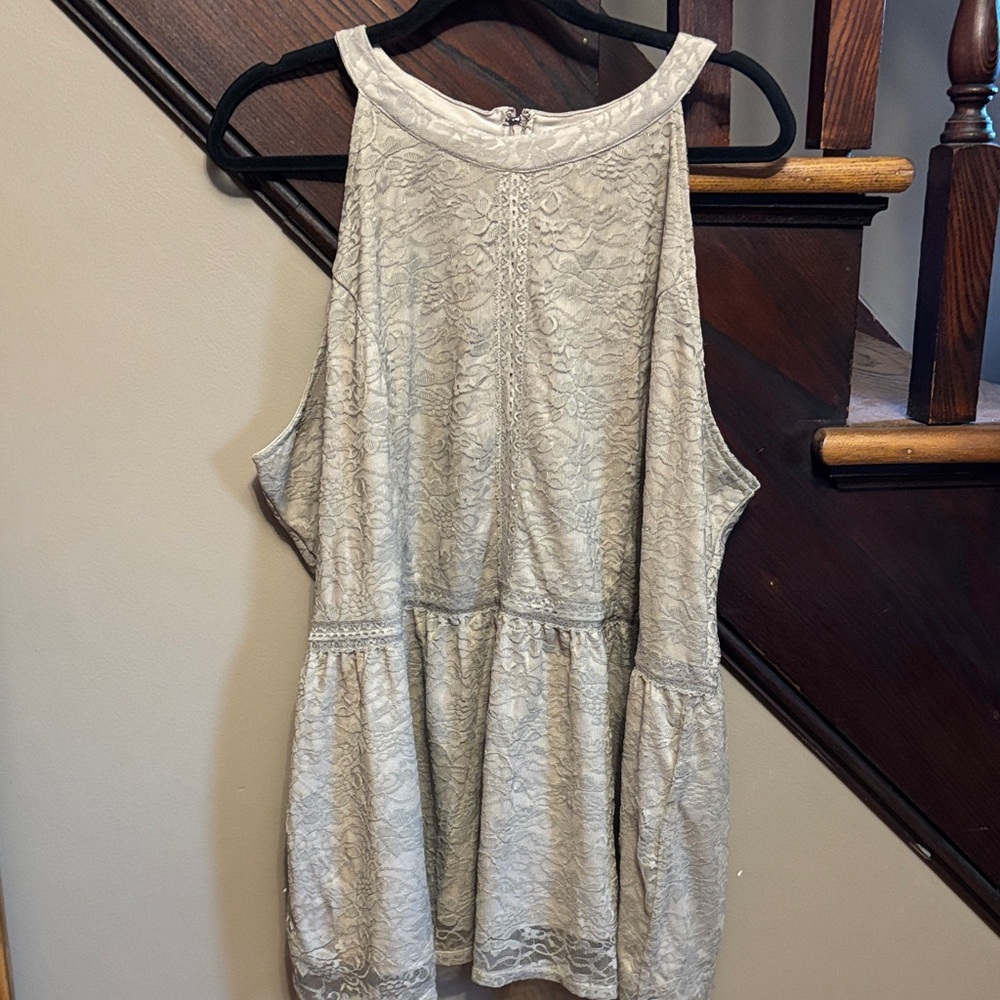 Torrid Cream Lace Sleeveless Top